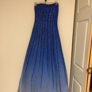 Blue ombré prom dress